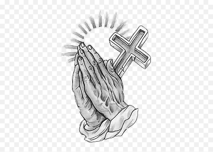 Prayinghands Cross Religion Hands Prayer - Praying Hands Tattoo Drawing Emoji,Praying Hands Emoji Png