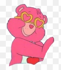 Heart Pink Bear Pinkbear Heartglasses - Care Aesthetic Emoji