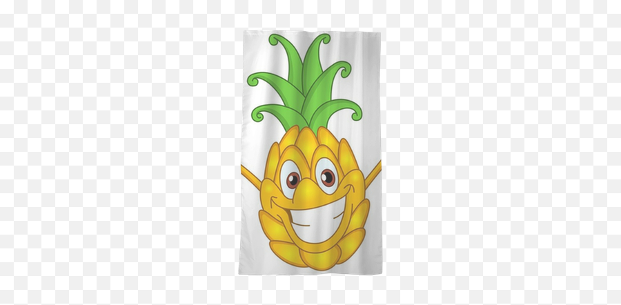 Cartoon Pineapple Sheer Window Curtain U2022 Pixers - We Live To Change Cartoon Pineapple With Face Emoji,Pineapple Emoticon