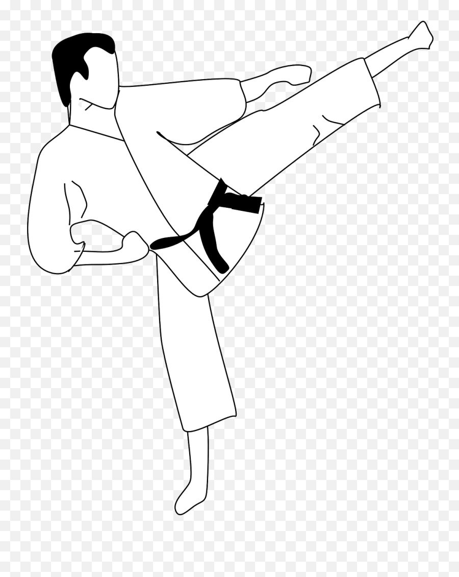 Karate Kick Sports Defense Martial Art - Karate Clip Art Emoji,Emoji Karate Kid