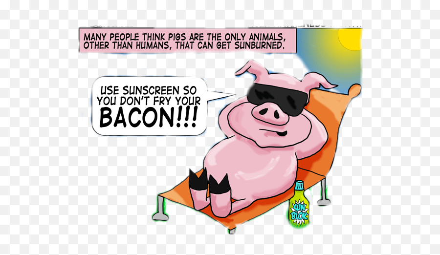 Pigsunscreen Jokescartoon Sticker By Tyleah Stewart - Happy Emoji,Sunburn Emoji