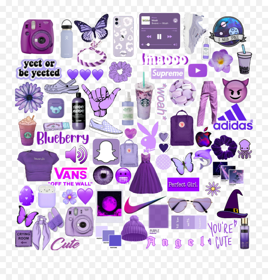 Purple Background Vsco Tumblr Emoji - Girly,Blueberry Emoji Iphone