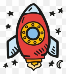 Space Rocket Icon - Clipart Black And White Emoji