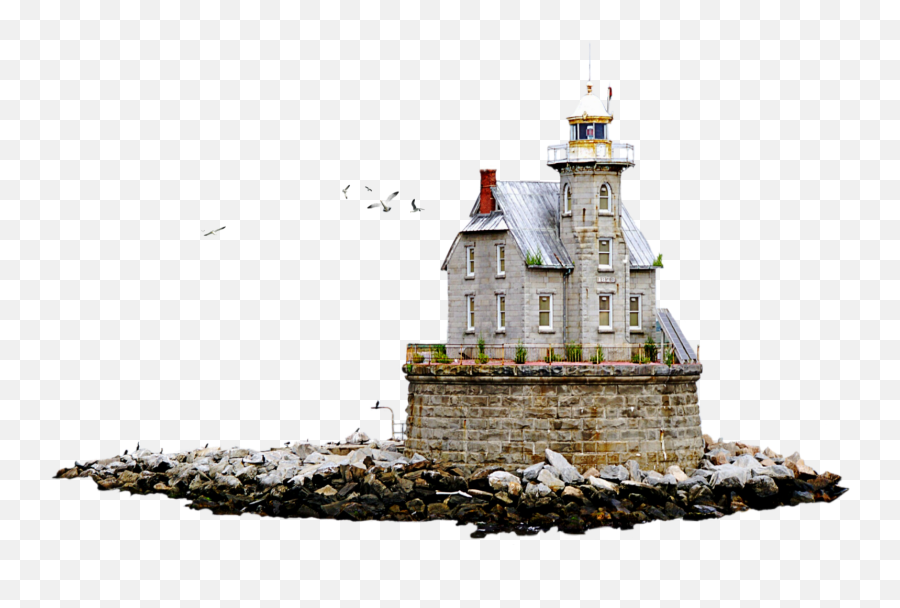 Lighthouse Seagulls Building Stone Madewithpicsart Orig - Lighthouse Emoji,Lighthouse Emoji