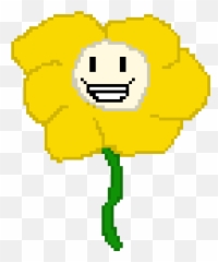 Flowey The Flower - Pixel Art Emoji