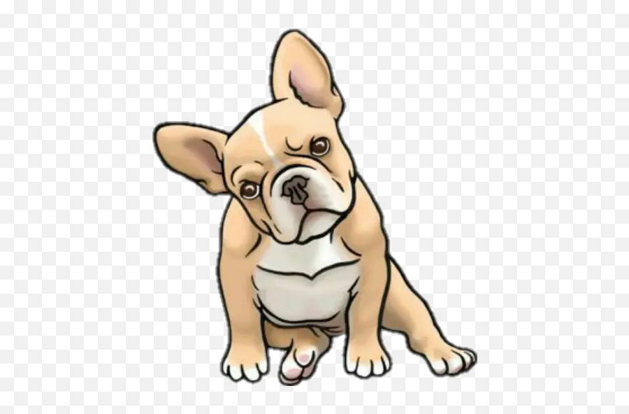Bulldog Stickers For Whatsapp - Cute Frenchie Dog Drawing Emoji,French Bulldog Emoji