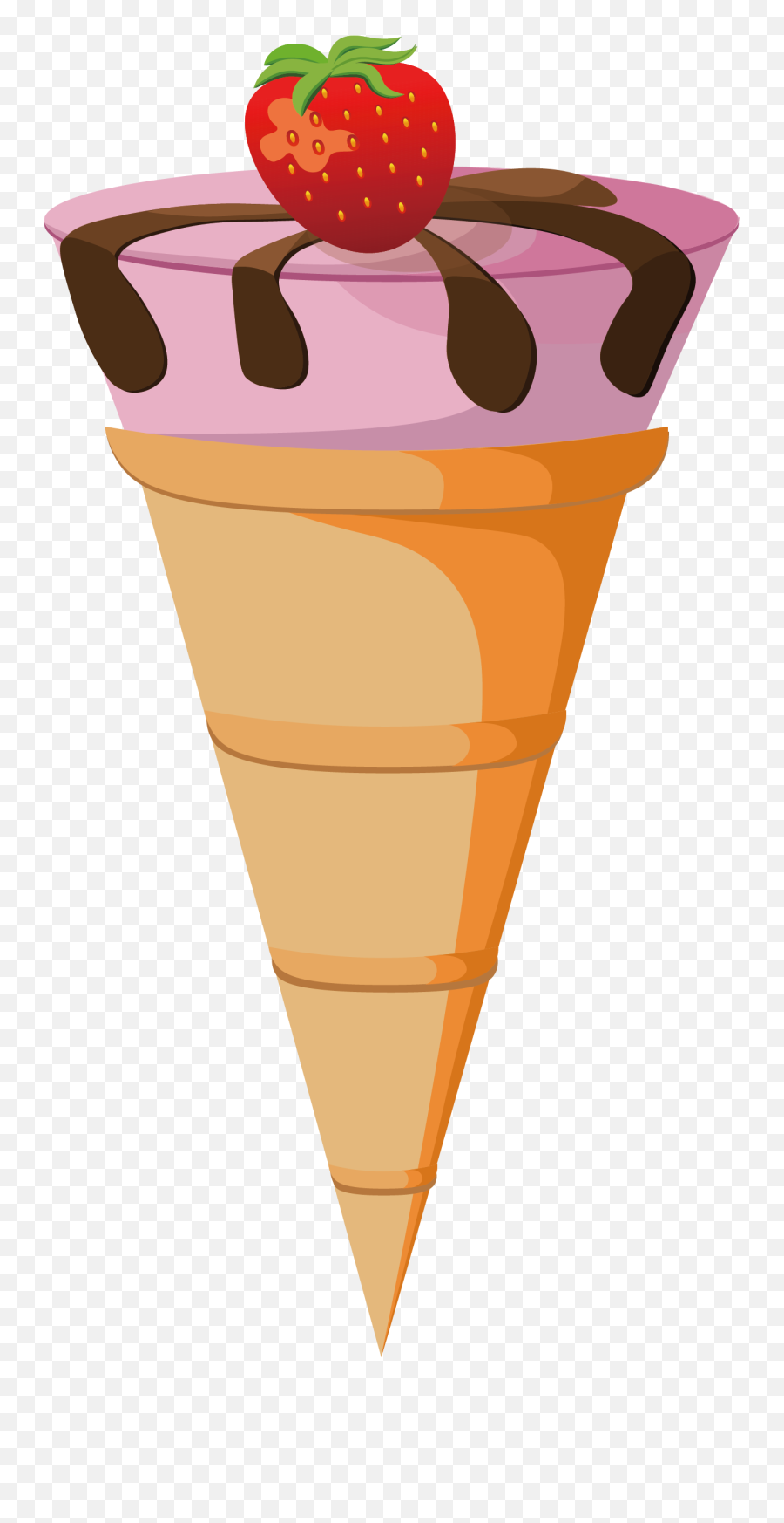 Chocolate Cone Waffle Strawberry Tastes - Food Emoji,Waffle Emoji