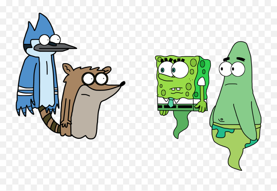 Download Ghost Mordecai - Spongebob And Patrick Vs Mordecai Spongebob And Patrick Vs Mordecai And Rigby Emoji,Spongebob Emoji