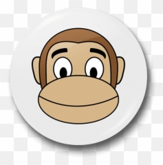 Monkey Happy Badge - Gambar Kartun Monyet Lucu Emoji