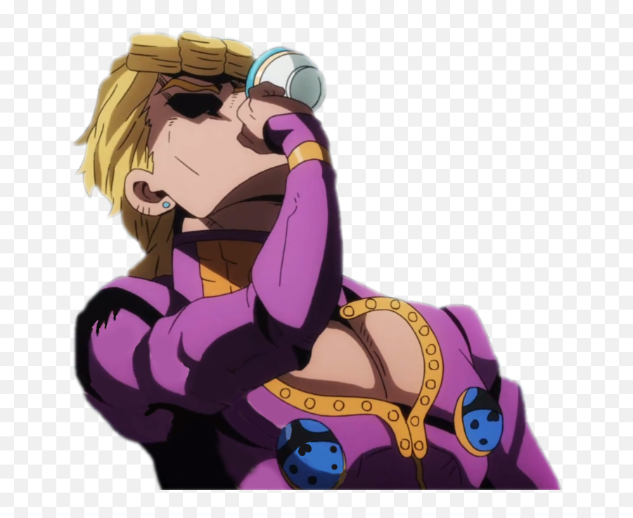 Giorno Giovanna Png - Giornogiovanna Sticker Giorno Giorno Drinks Tea Emoji,Kermit Tea Emoji