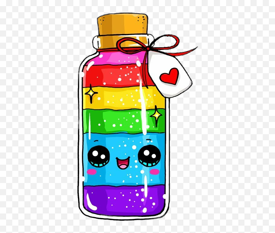 Pin - Draw So Cute Bottle Of Glitter Emoji,Lunch Emoji