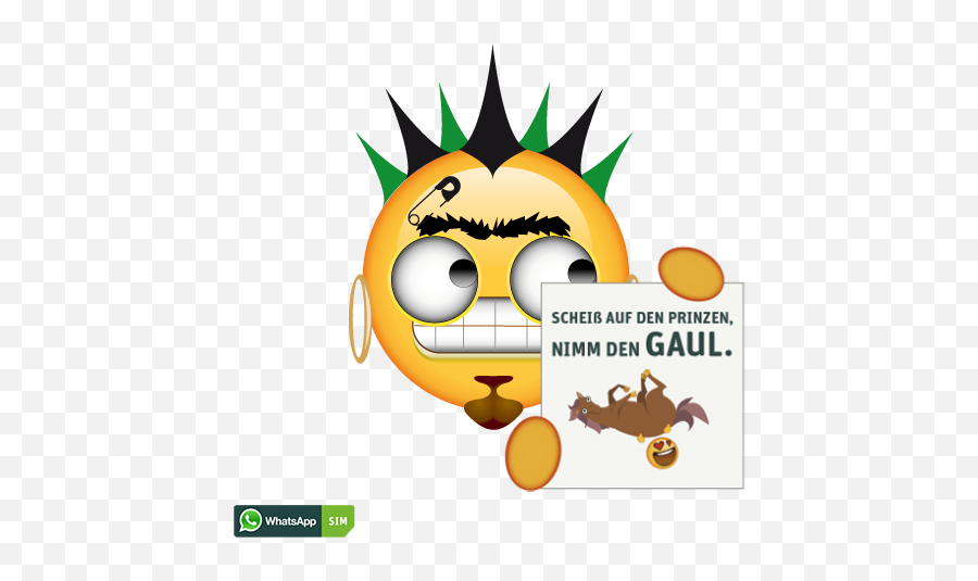Whatsapp Sim Smiley - Whatsapp Emoji,Punk Emoji