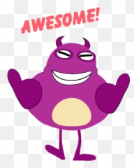 Kid Monster Emoji 2 - Cartoon,Purple Monster Emoji