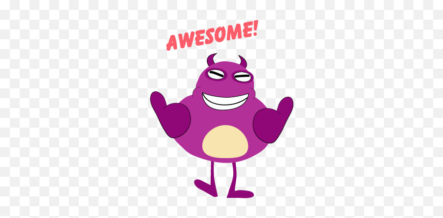 Kid Monster Emoji 2 - Cartoon,Purple Monster Emoji