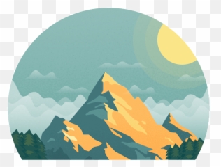 Mountain Mountains Tree Sunshine Vector - Sunrise Png Emoji