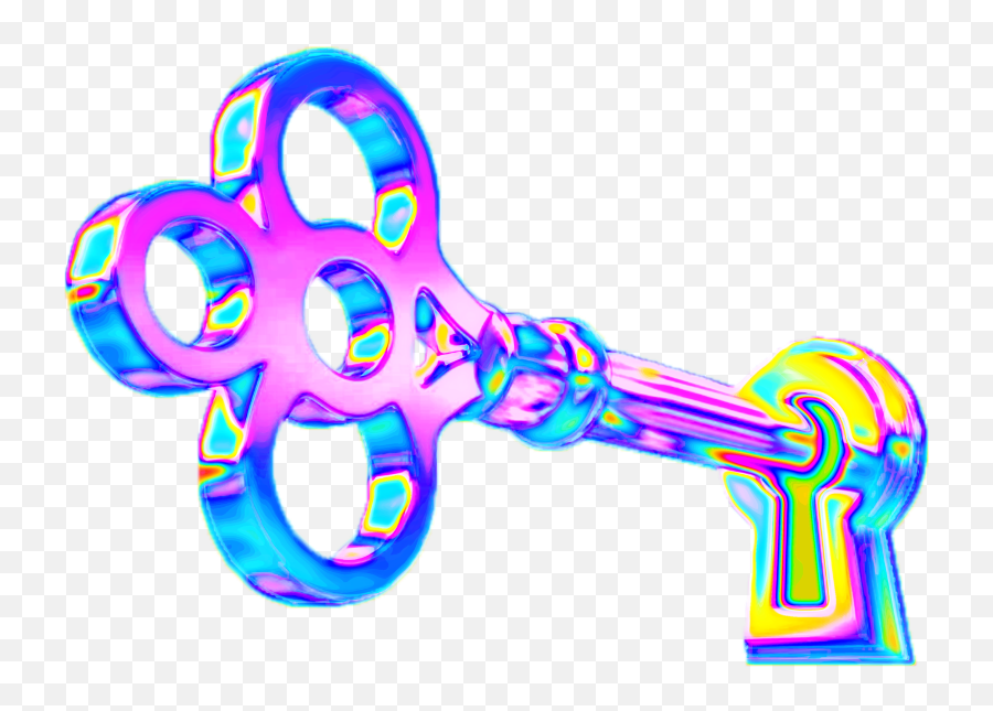 Key Aesthetic Color Dream Emoji Glitter Glitch Holo Hol - Illustration,Key Emoji