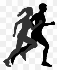 Runner Clipart Transparent - Man And Woman Running Silhouette Emoji,Runner Emoji