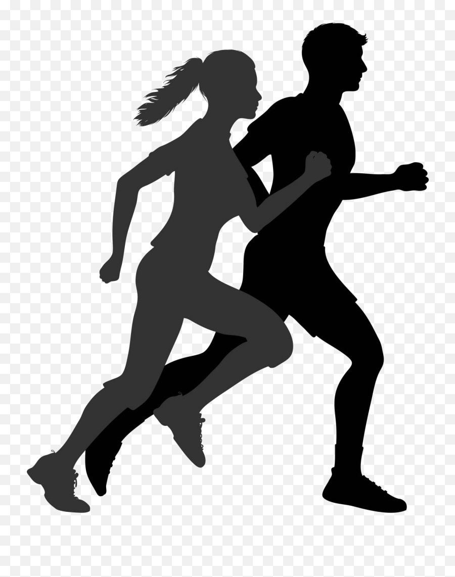 Runner Clipart Transparent - Man And Woman Running Silhouette Emoji,Runner Emoji