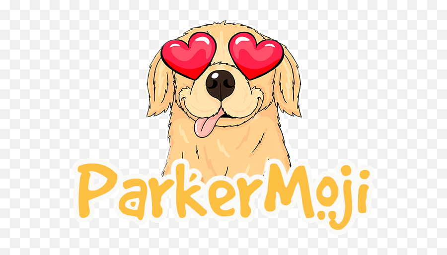 Parkermoji - Golden Retriever Cartoon Colliemoji Border Collie Cartoon,Dog Emoji Text