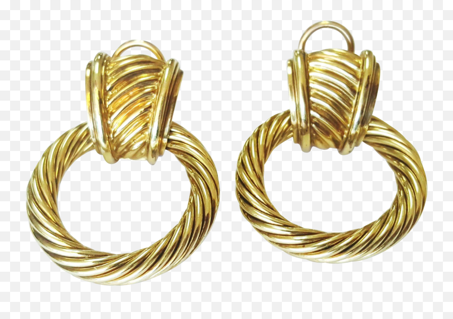 Bamboo Earrings Clipart - David Yurman Gold Door Knocker Earrings Emoji,Emoji Earrings