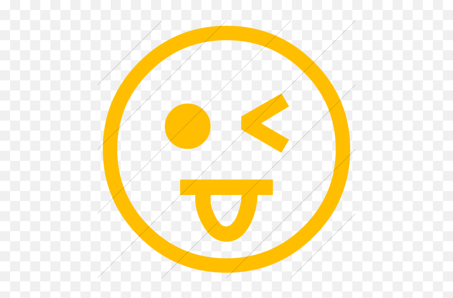 Simple Yellow Classic Emoticons Face - Yellow Smiley Face Outline Emoji,Emoticons Winking