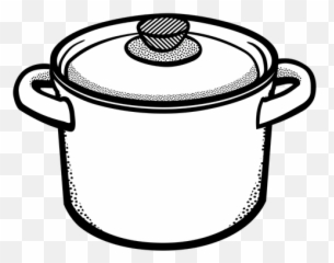 Food Pot - Black And White Clipart Emoji