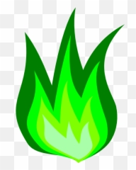 Green Flame Clipart - Fire Art Emoji