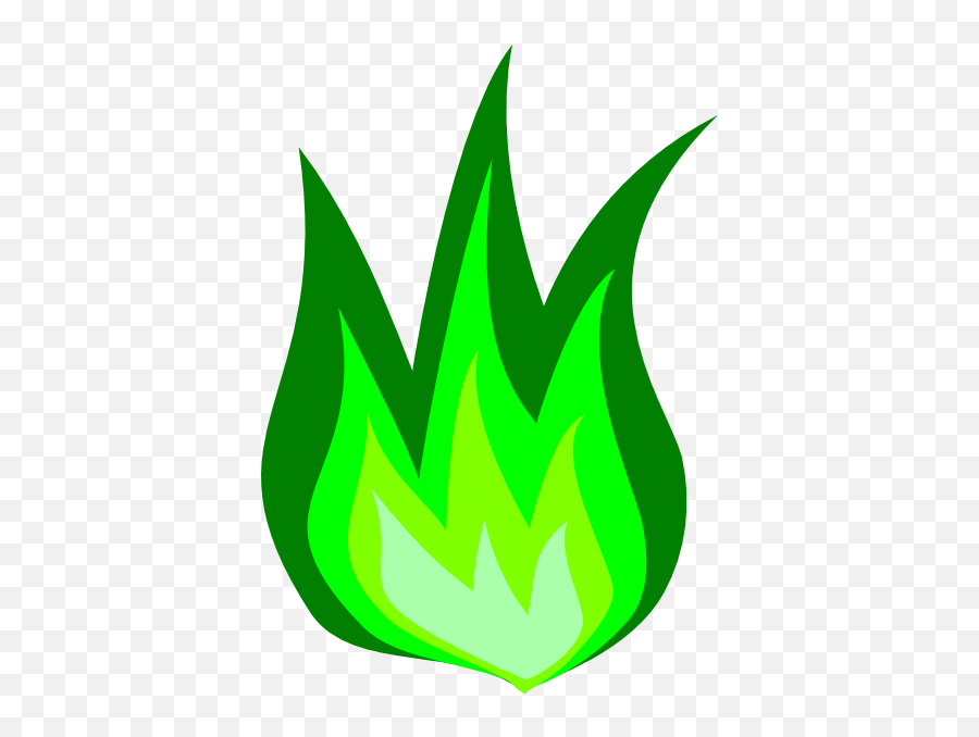 Green Flame Clipart - Fire Clip Art Emoji,Flame Emoticon