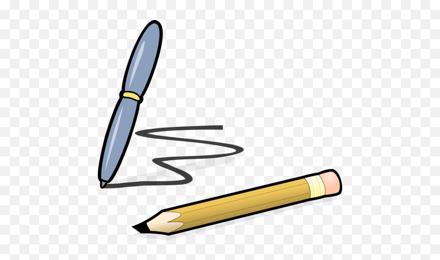 Graphite Pencil And Pen Vector Illustration - Pen And Pencil Clipart Emoji,Emoji Pencil Case