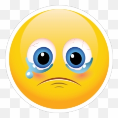 Cute Sobbing Emoji Sticker - Sad Pout