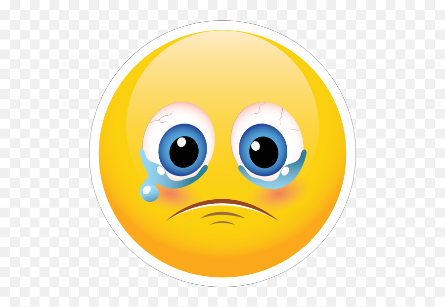 Cute Sobbing Emoji Sticker - Sad Pout Emoji,Sobbing Emoji