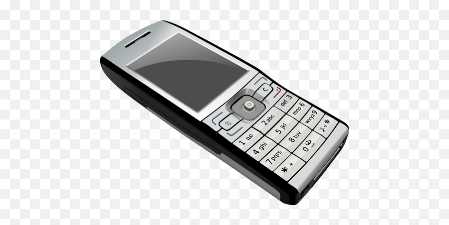 Vector Illustration Of Mobile Telephone - Mobile Clipart Black And White Emoji,Iphone 5s Emojis