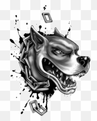 Dog Cão Cachorro Tattoo Tatuagem - Pitbull Tattoo Designs Emoji,Pitbull Emoji