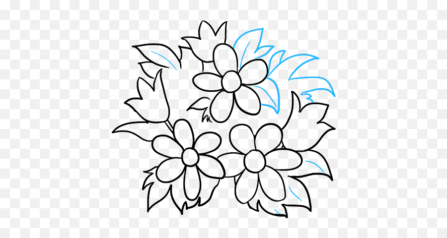 How To Draw A Flower Bouquet - Really Easy Drawing Tutorial Easy To Draw Bouquet Of Flowers Emoji,Bouquet Emoji