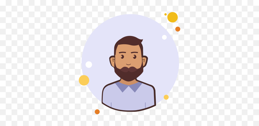 Man With Beard In Violet Shirt Icon - Private Account Clipart Emoji,Emoji With Beard