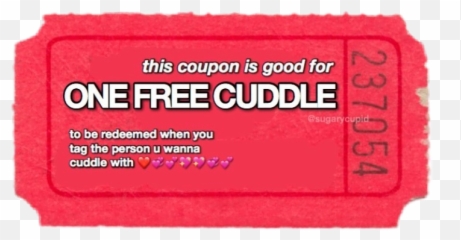 Cuddle Hug Love Red Ticket Cute Picsart - Label Emoji