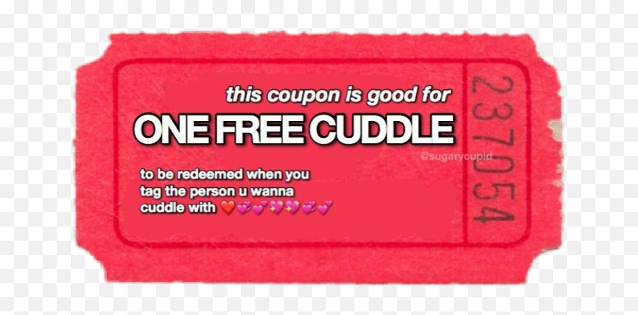 Cuddle Hug Love Red Ticket Cute Picsart - Label Emoji,Cuddling Emoji