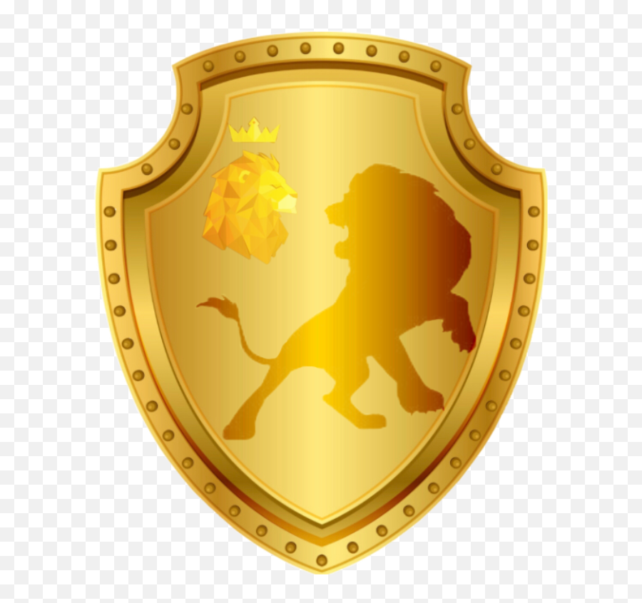 Shield Lion Gold Sticker - Golden Shield Logo Emoji,Shield Emoji