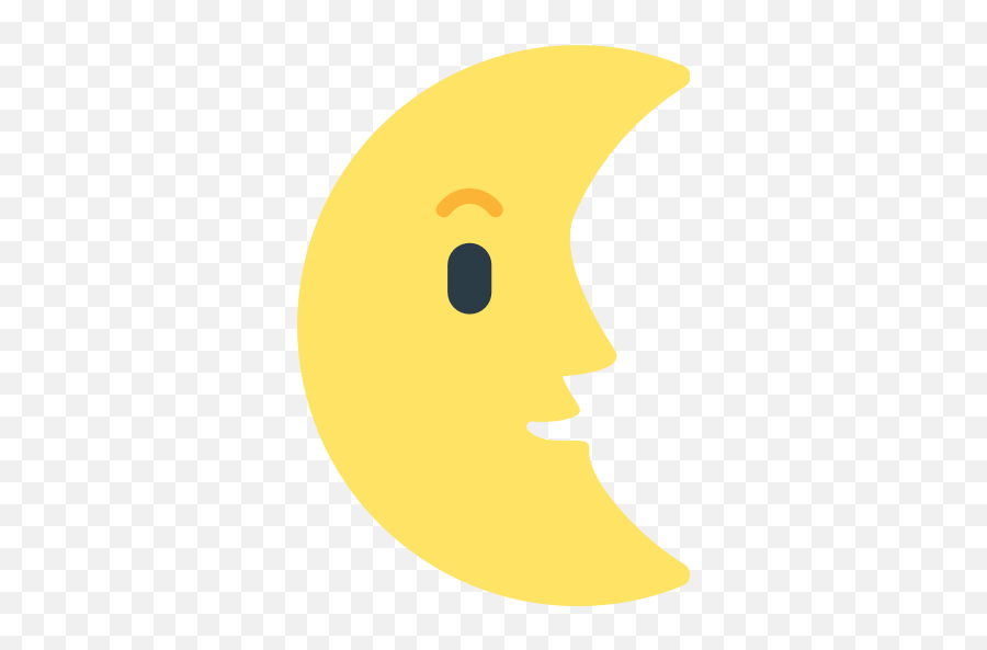 Last Quarter Moon With Face Emoji For Facebook Email Sms - Cartoon First Quarter Moon,Moon Emoji