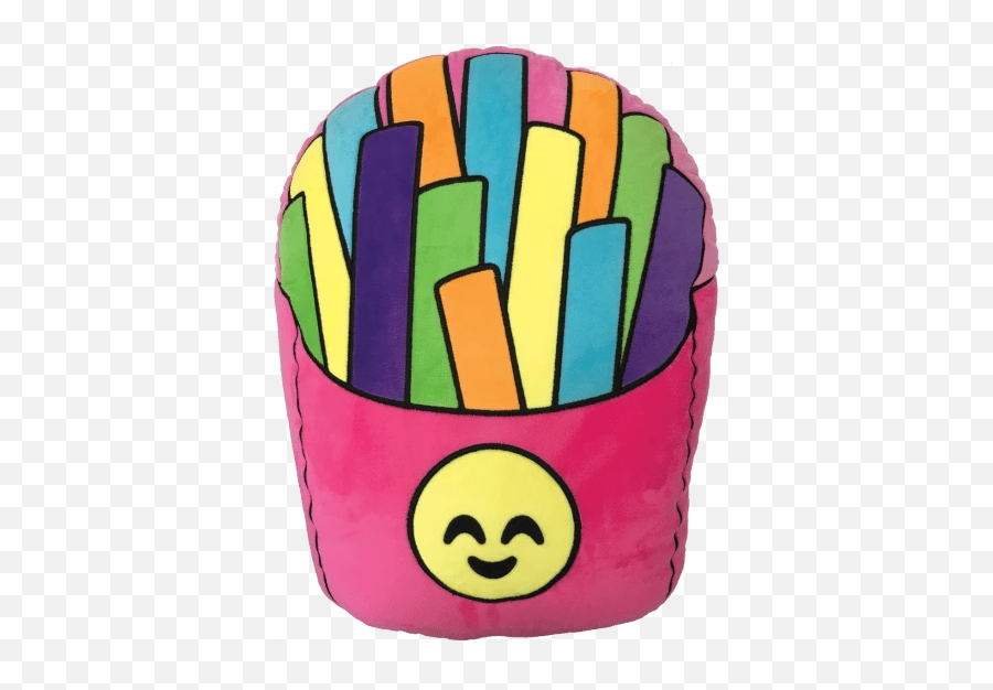Iscream Scented Embroidered Emoji Rainbow Fries Pillow - Cartoon,Rainbow Emoji