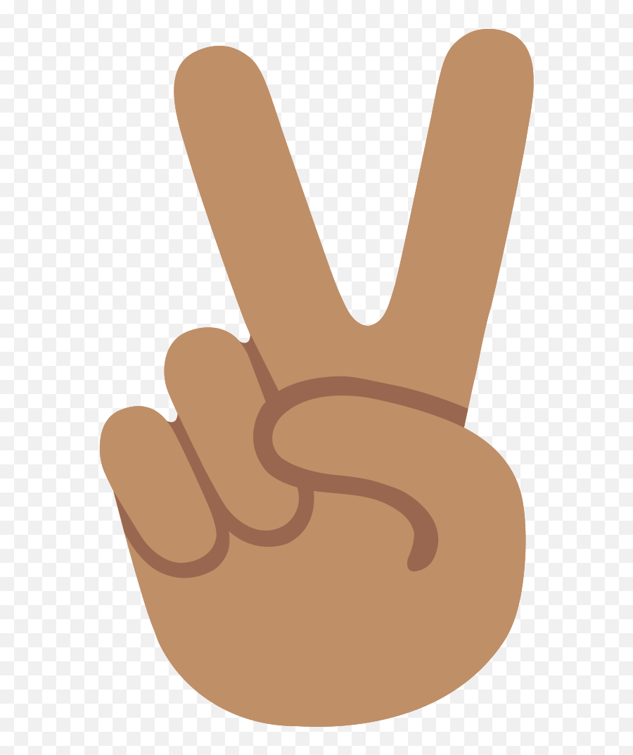 Emoji U270c 1f3fd - Brown Peace Fingers Emoji,Okay Emoji