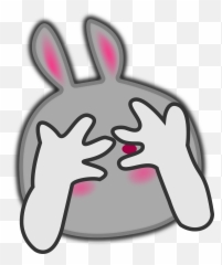 Bunny Hiding Face Arms Png Image - Shy Clipart Emoji