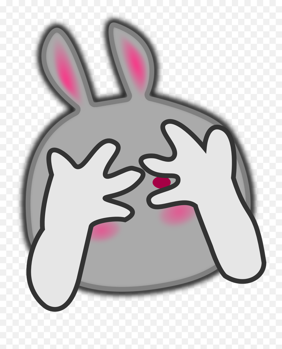 Bunny Hiding Face Arms Png Image - Shy Clipart Png Emoji,Hiding Face Emoji