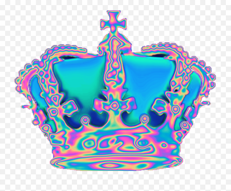 Vaporwave Aesthetic Crown Freet Clipart - Holographic Aesthetic Png Emoji,Vaporwave Emoji
