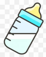Baby Bottle Emoji Icon - Milk Png Clipart Art