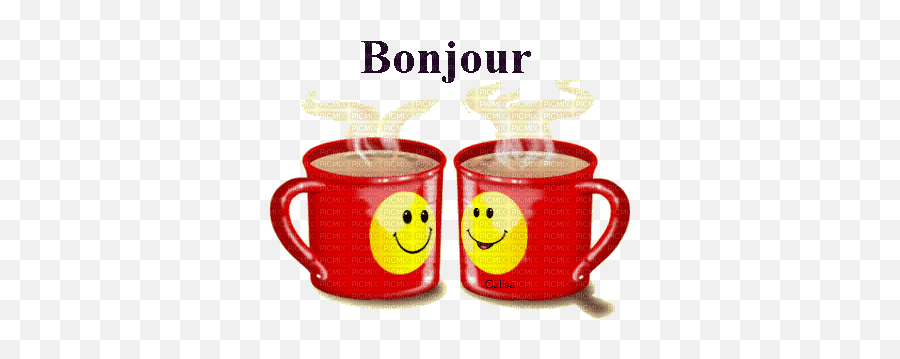 Bonjour Tasses Émoticône Sourire - Picmix Happy Birthday Good Morning Gif Emoji,Emoticone Facebook