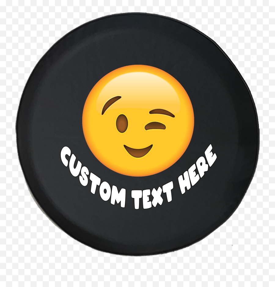 Details About Spare Tire Cover Personalized Emoji Wink Face Jk Accessories - Circle,Problem Emoji