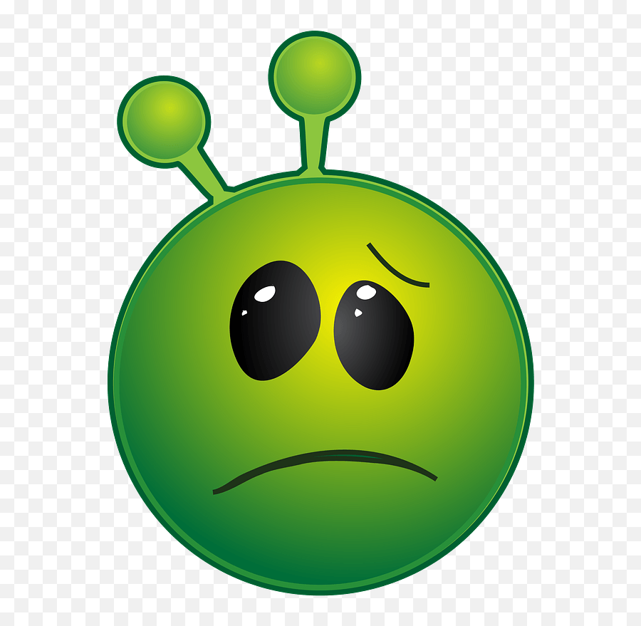 Smiley Green Alien Disappointed Clipart - Clip Art Emoji,Huff Emoji