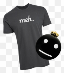 Heavy Metal Meh Logo Shirt And Meh Face Black Ornament With - Short Sleeve Emoji,Metal Emoticon