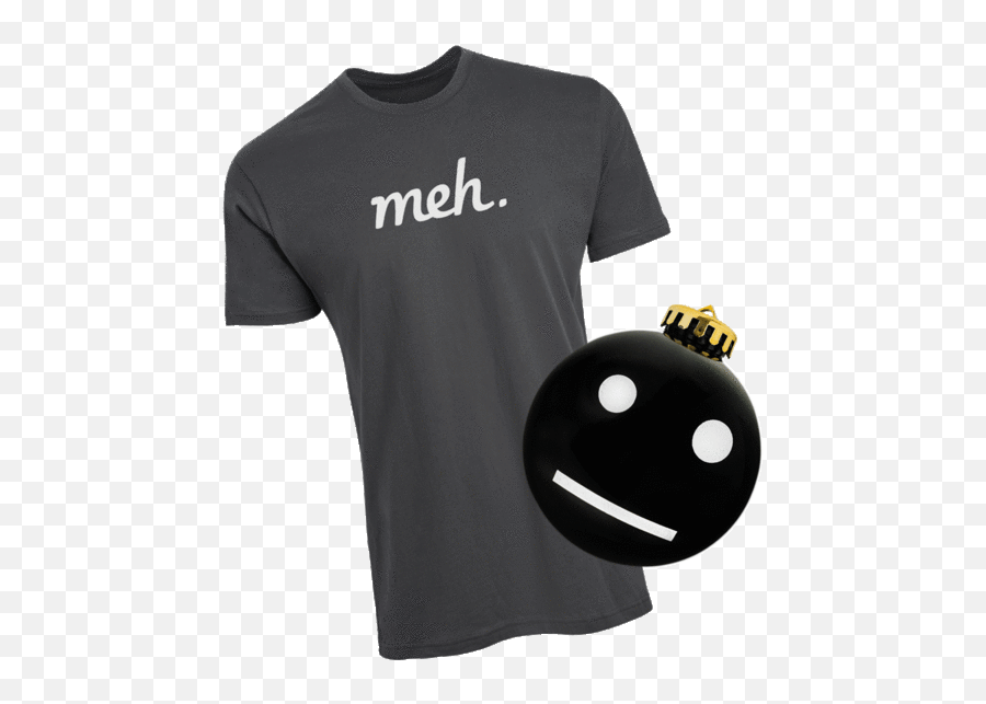 Heavy Metal Meh Logo Shirt And Meh Face Black Ornament With - Short Sleeve Emoji,Metal Emoticon